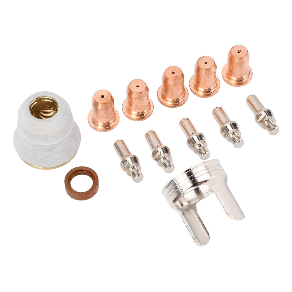 13 Pieces Plasma Cutter Consumables 1.0mm Electrodes Nozzles Swirl Ring Double Point Spacer for IPT‑60 PT‑60 IPT‑40 PT40