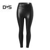 Women Faux Leather Pants Elastic Skinny Butt-lifted High Waist Glossy Soft Breathable Figure-shaping Tummy Control Solid Color Lady Nightclub Party