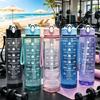 750ml Transparent Water Bottle with Sports Strap and Time Scale Large Capacity Water Cup Suitable for Outdoor Camping and Travel