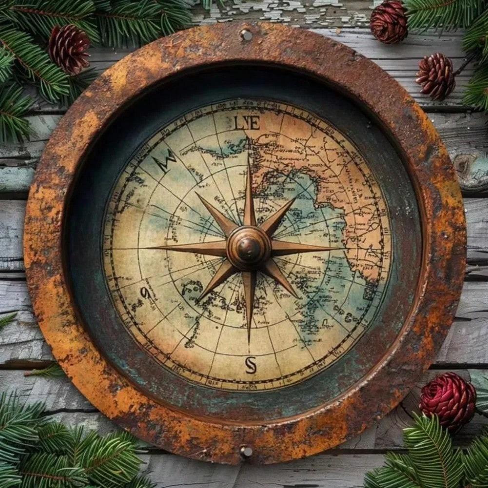 Vintage World Map Metal Wall Art 8x8 Inch Aluminum Sign Home Decor Valentine Gift