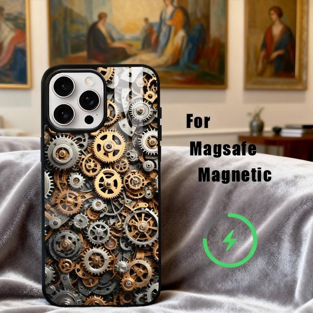 M-Mechanical G-Gear-R Phone Case For iPhone17,16,15,14,13,12,11 Plus,For Magnetic Wireless Charge Cover