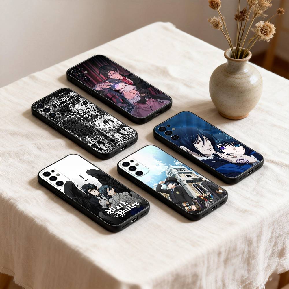 Anime B-Black B-Butler Phone Case For Samsung S26,25,24,23,22,21,20,30,Ultra,Plus,Fe,Lite Black Shell