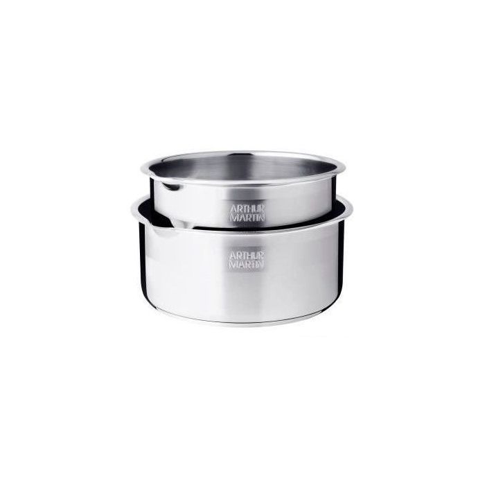 Batterie de cuisine - induction - ARTHUR MARTIN - AM2189 - acier inoxydable 18/10 - 5 pieces - poignée amovible