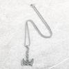 European American Viking Double Axe & Raven Wolf Titanium Steel Pendant Necklace for Men