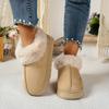 Anti-slip Thick Plush Snow Boots Women Faux Suede Platform Fur Winter Boots Woman Slip On Warm Cotton Padded Shoes Female