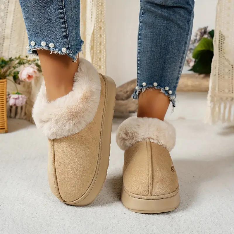 Couple's Luxury Comfortable Warm Fleece Lined Winter Slippers - Elegant, Warm, and Comfortable Thick Sole Indoor