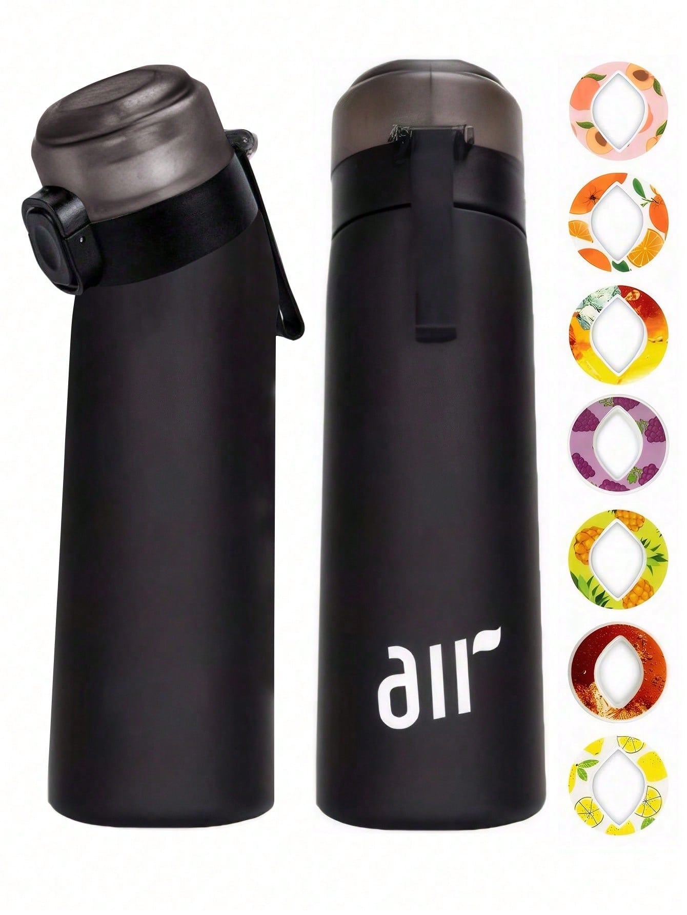 1 stuks nieuwe 800 ml/27 oz draagbare sport-traw waterfles, uitgerust met 1 stuks willekeurige fruitdrank smaakcapsules zonder suiker en zonder calorieën 0.8L