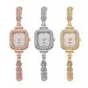 Damen Vintage Petite Armband Zierliches Armbanduhr Kleines Quadrat Analog Quarz Uhr Luxus Damen Dünnes Armband Strass Armbanduhr für Damen Geschenk