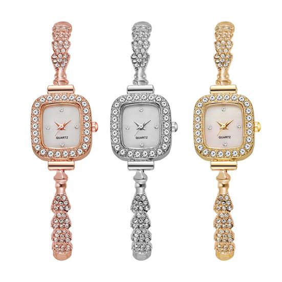 Damen Vintage Petite Armband Zierliches Armbanduhr Kleines Quadrat Analog Quarz Uhr Luxus Damen Dünnes Armband Strass Armbanduhr für Damen Geschenk