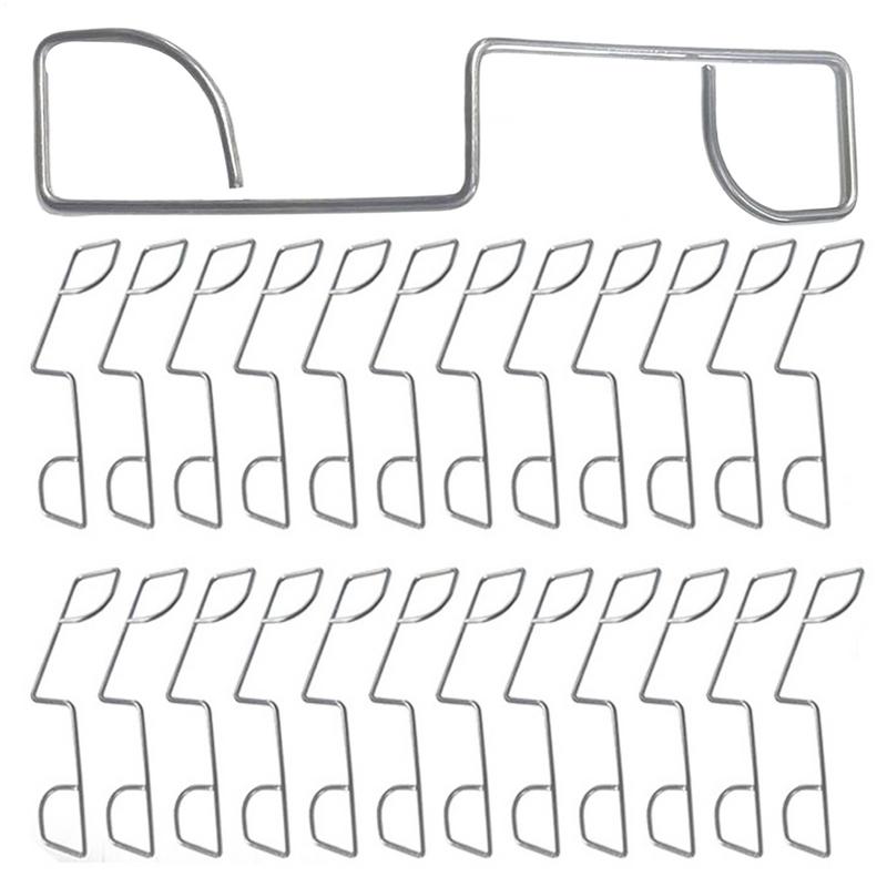 Fence Tensioner 25pcs Fixing Clips For Fence Stainless Steel Garden Post Tensioning Clamps For Agricultural Farm Highway Sport