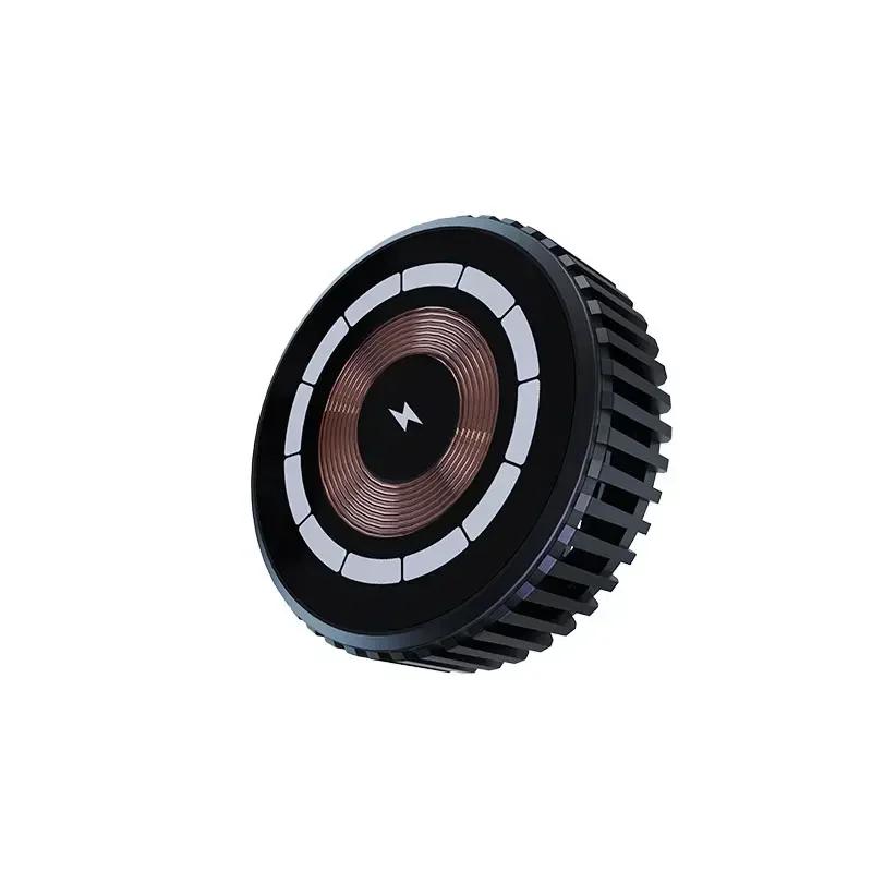 Portable Magnetic Phone Cooler with 15W Wireless Charging Function for Qi2 iPhone 16 15 14 13 Pro Max Fast Charging Cooling Fan