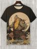 Japanese Cat Pattern T-Shirt For Men Warrior Animal 3D Print Tee Shirts Summer Casual O-Neck Short Sleeve Tees Street Loose Tops