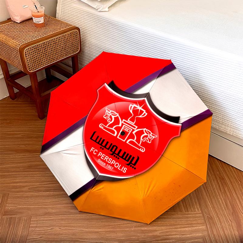 Persepolis FC Pattern, Automatic Folding Umbrella, Portable and Foldable Design, 8 Ribs, a Christmas or Birthday Gift.