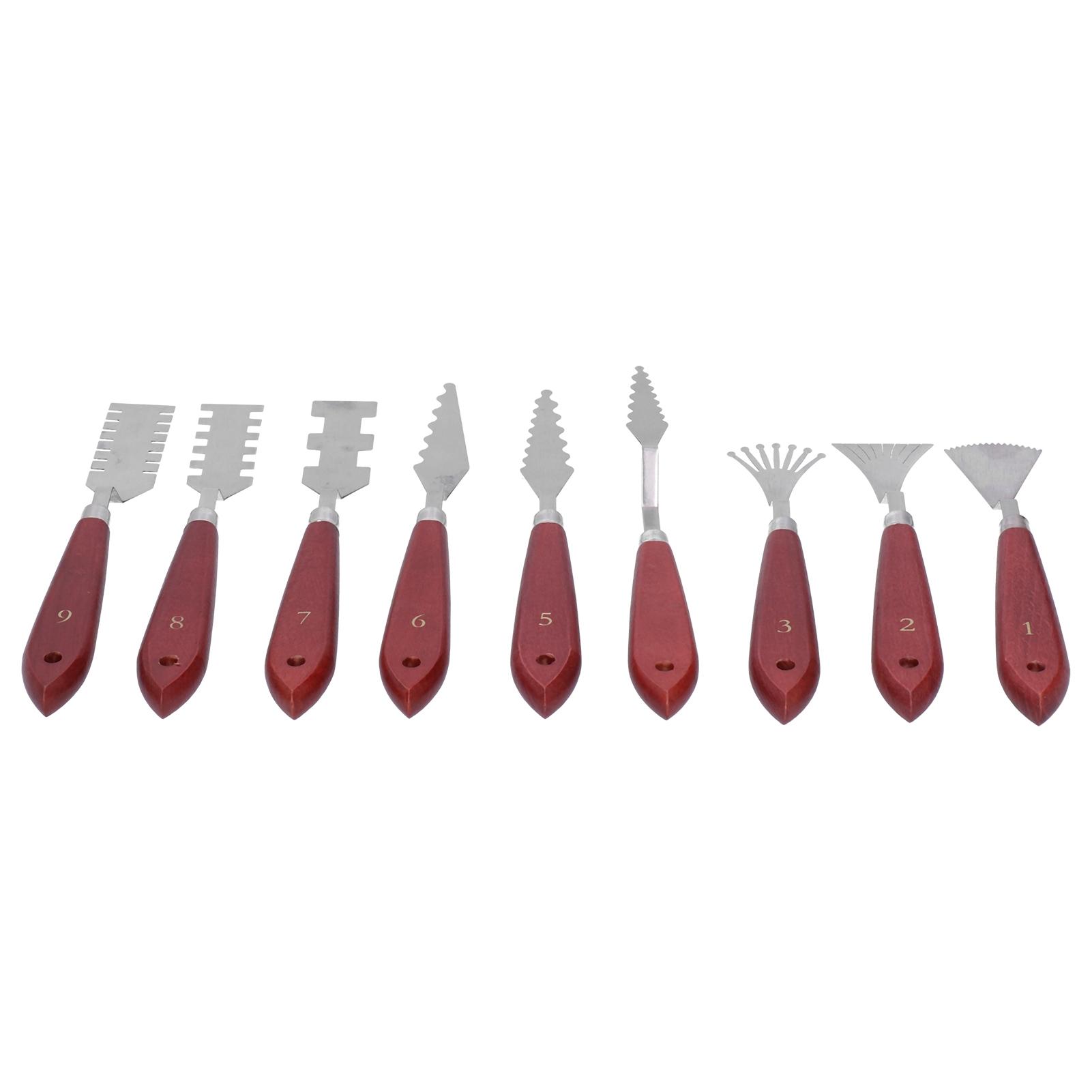 

9шт мастихин в форме деревянной ручки картина маслом поддон художественный шпатель для смешивания акриловый скребок