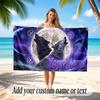 Wolf Theme Beach Towel Personalized Custom Name & Text Soft Quick Dry Beach Towel for Swimming Travel