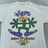 Vintage New Orleans Jazz Jam Shirt M/L White 1994 Festival Pop Art 90s Music