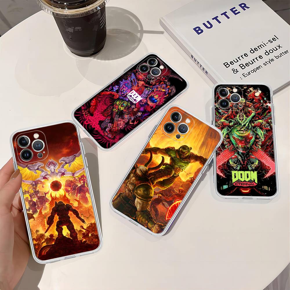 Cool Game H-DOOM Eternal-S Phone Case For iPhone 17 16 15 14 13 11 12 Pro Max 16 Plus Transparent