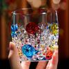 Classic 1pc 300ml Colorful Bubble Pattern Embossed Glass Cup Perfect for Whisky Water and Summer Winter Drinks Drinking Glasses Gift