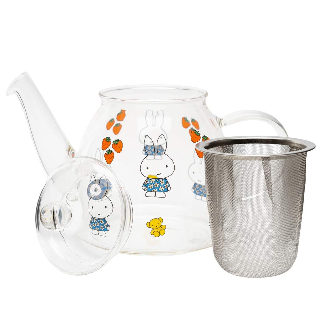Space Joy Miffy Pot, Heat-Resistant Glass, Clear, 500ml, Miffy & Strawberry, 8644008MS