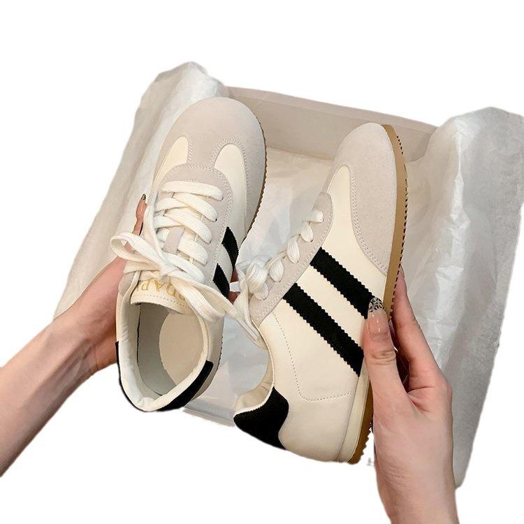 Satin-faced German Training Shoes Women's 2024 Autumn New Thin Breathable Flat-soled Soft-soled Versatile Casual Forrest Gump Shoes