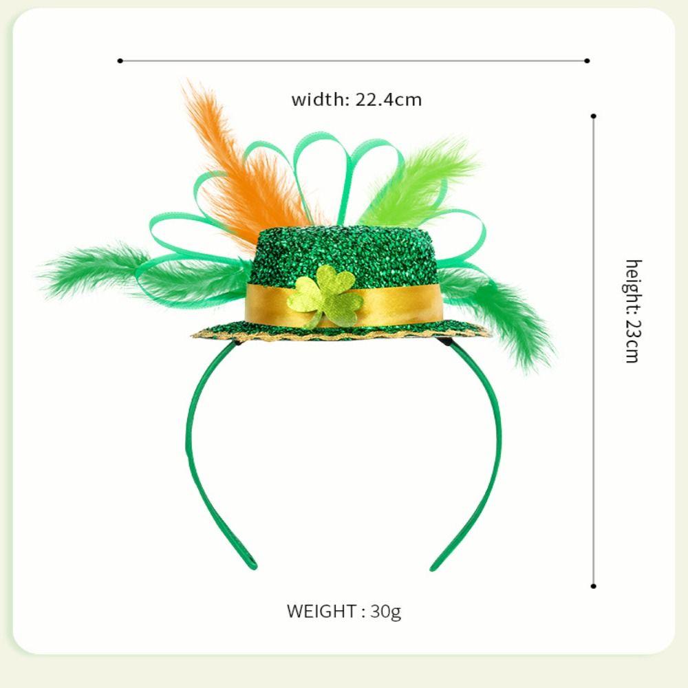 Festive Style ST. Patricks Day Headband Shamrock Shape Portable Bow Headband Creative Hair Hoop ST. Patricks Day