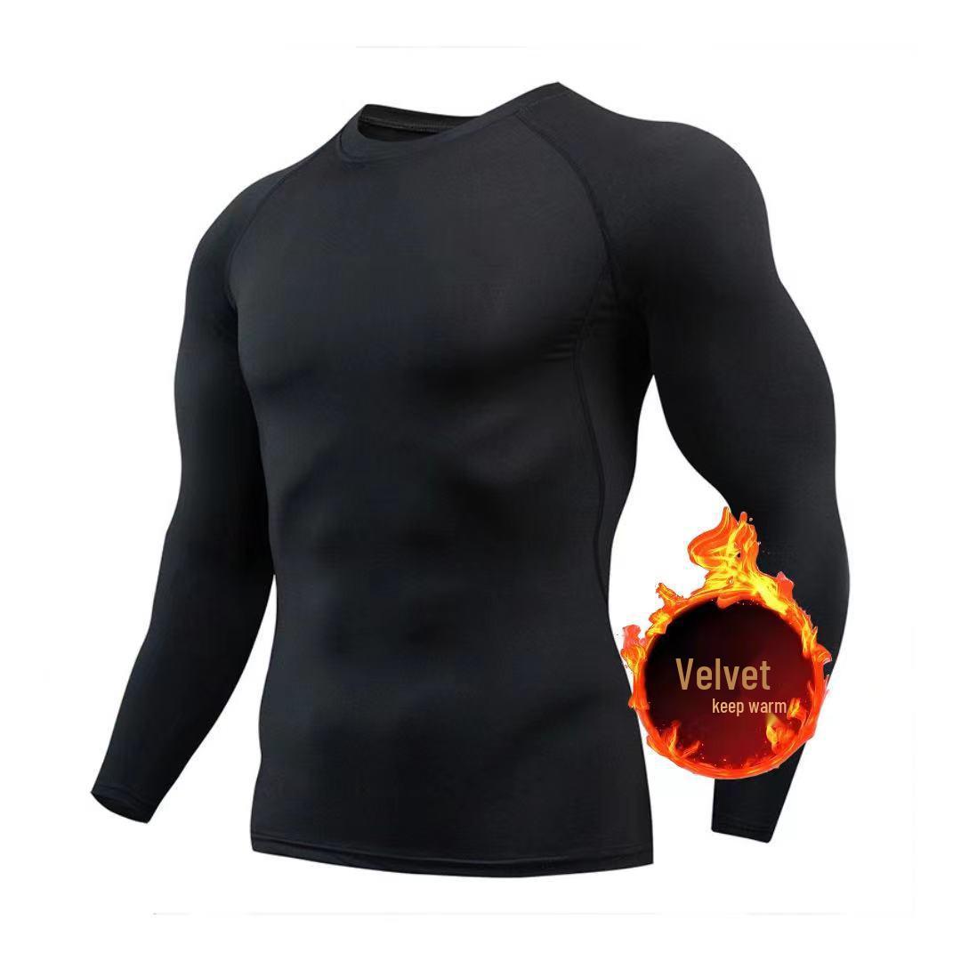 

Мужской бесшовный компрессионный спортивный костюм с флисовой подкладкой S