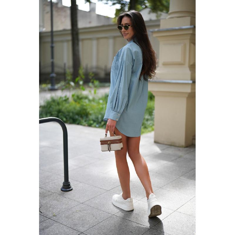 2026 Spring and Autumn New Women's Fashion Solid Color Washed Denim Long Sleeve Simple Shirt Top