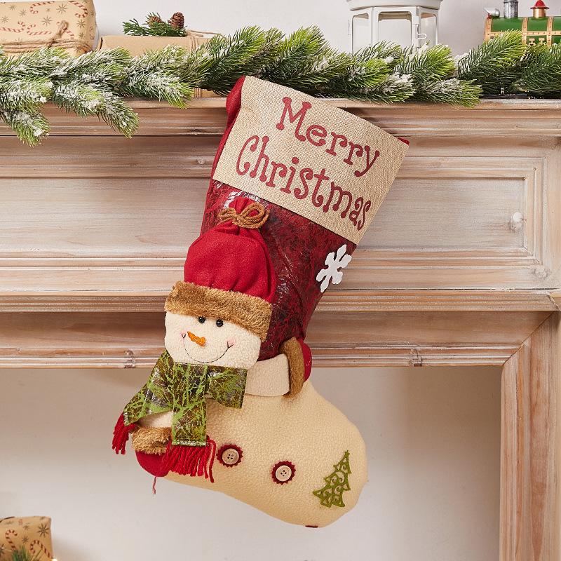 Christmas Sock Gift Bag Christmas Decorative Sock Christmas Eve Christmas Gift Children's Christmas Tree Pendant Candy Bag