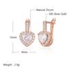 Luxury Heart Drop Earrings For Women Natural Zircon With  Rose Gold Color Modern Party Wedding Daily Fine Jewelry