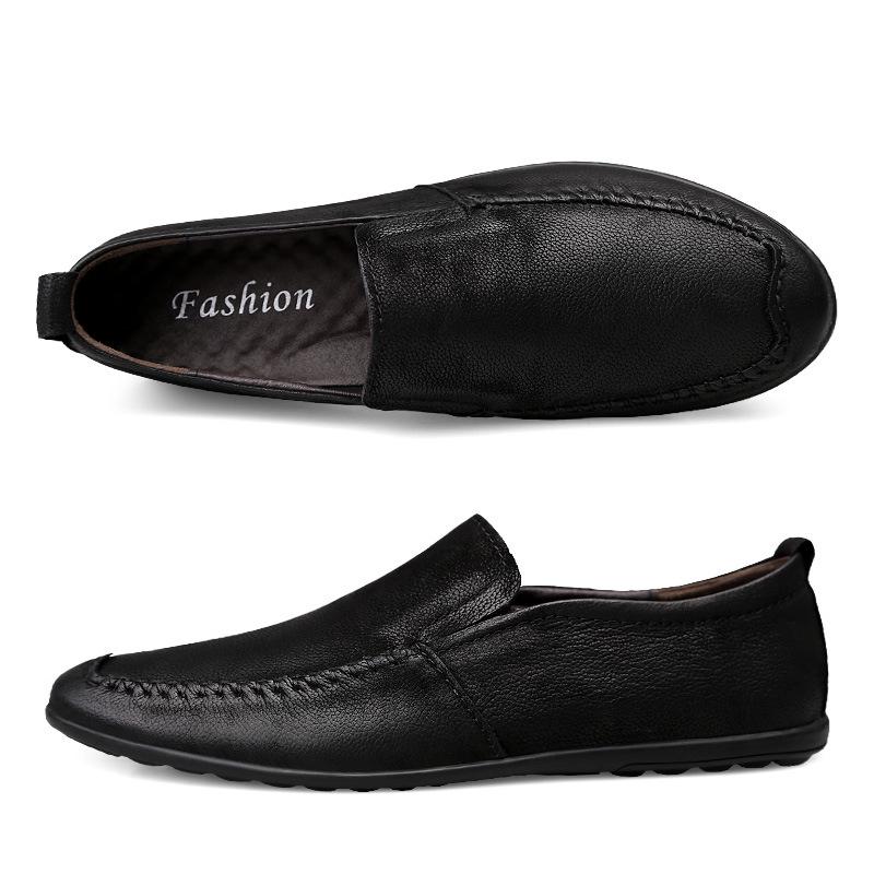 Store størrelser Vår/Sommer Latsabbsko Herresko Fritidssko i lær Sko Myk overflate og myk såle Britiske herresko Slip-on