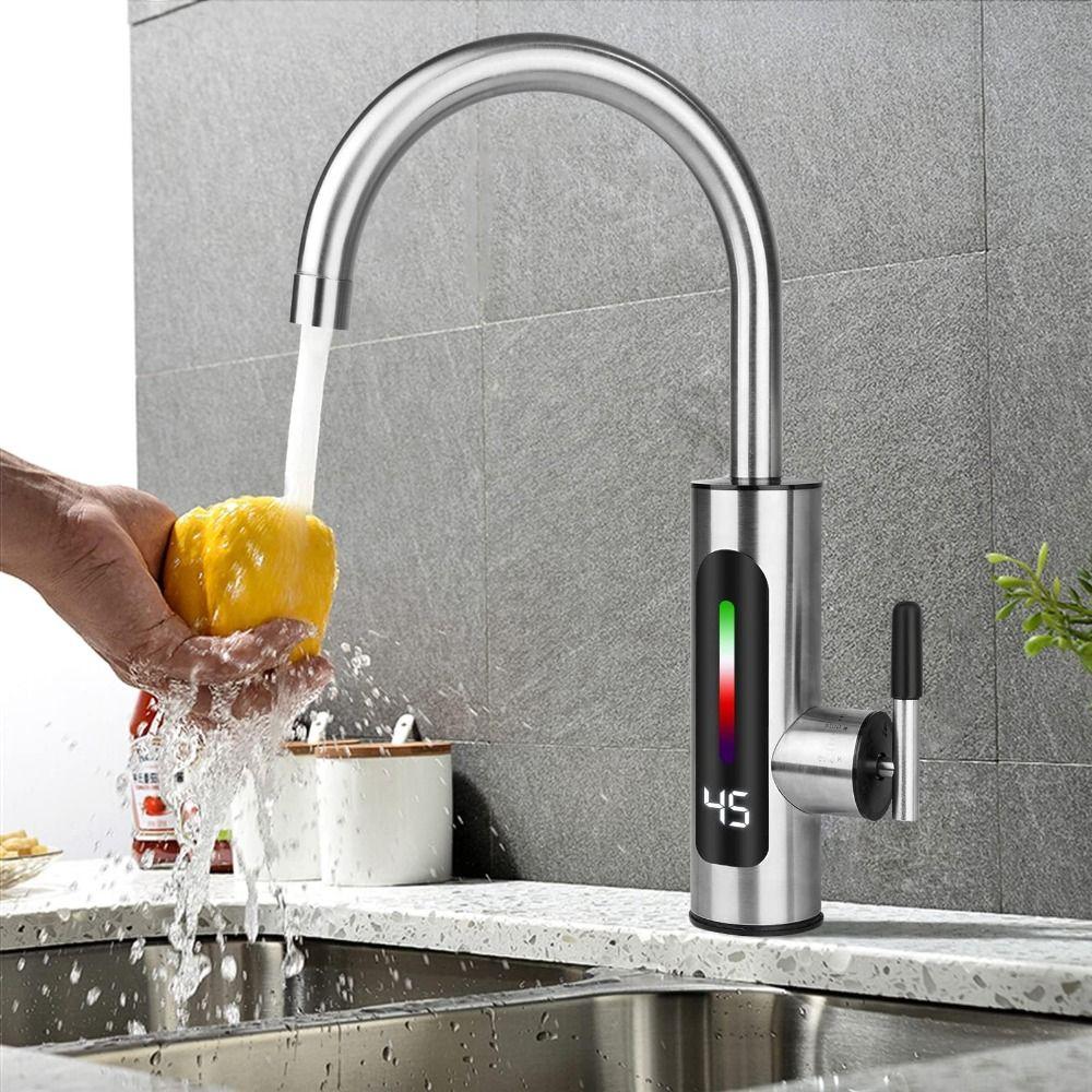 Instant Type Electric Faucet Stainless Steel Faucet Heater Easy to Use Water Heaters  Toilet