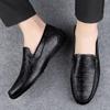 Fashion Luxury Brand Male Casual Shoes British Style Genuine Leather Loafers Comfy Slip On Moccasin High Quality Men's Business Shoes