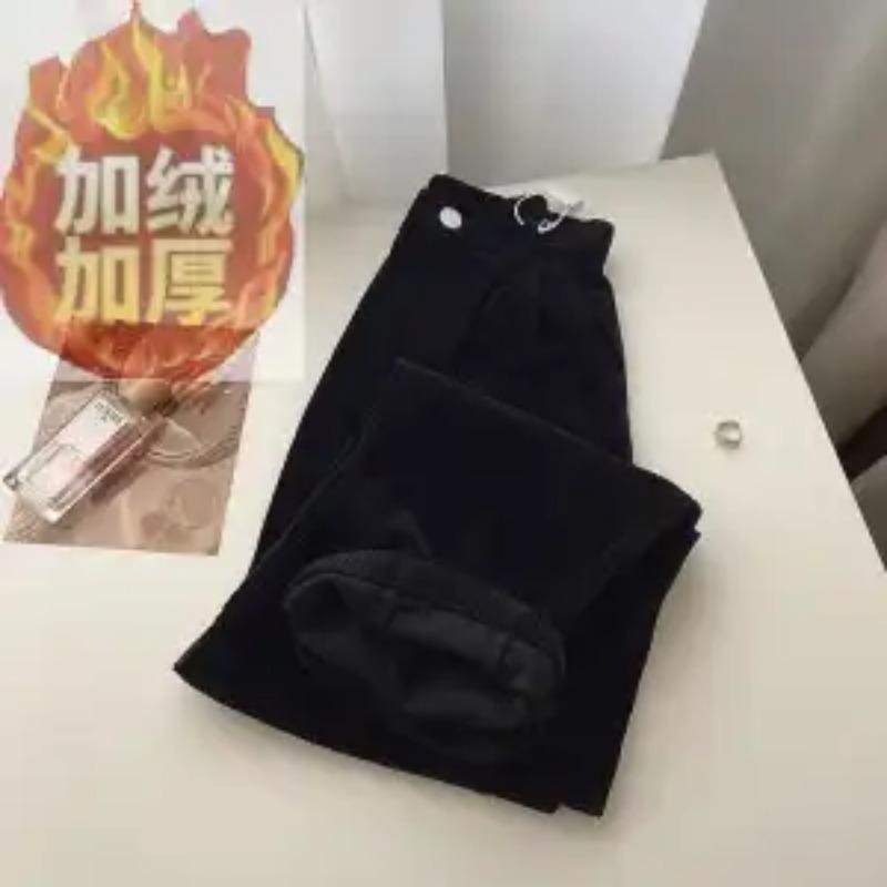 Corduroy Wide-leg Pants for Women 2025 Autumn and Winter Thickened New High-waisted Loose Small Straight Casual Pants for Women