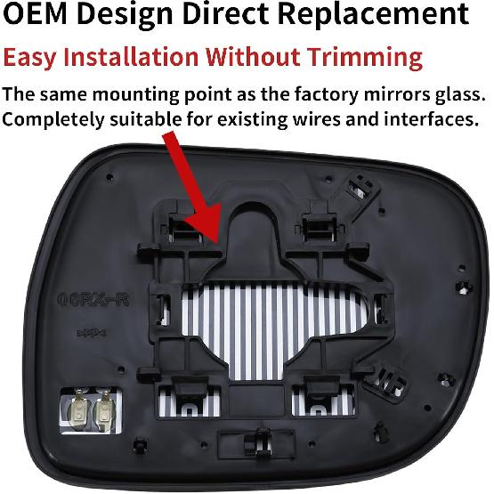 Passenger Side Mirror Replacement For Lexus RX330 2004-2006 RX350 2007-2009 RX400H 2006-2009 - Mirrors Glass, Right Side Rear View Mirror Glass With