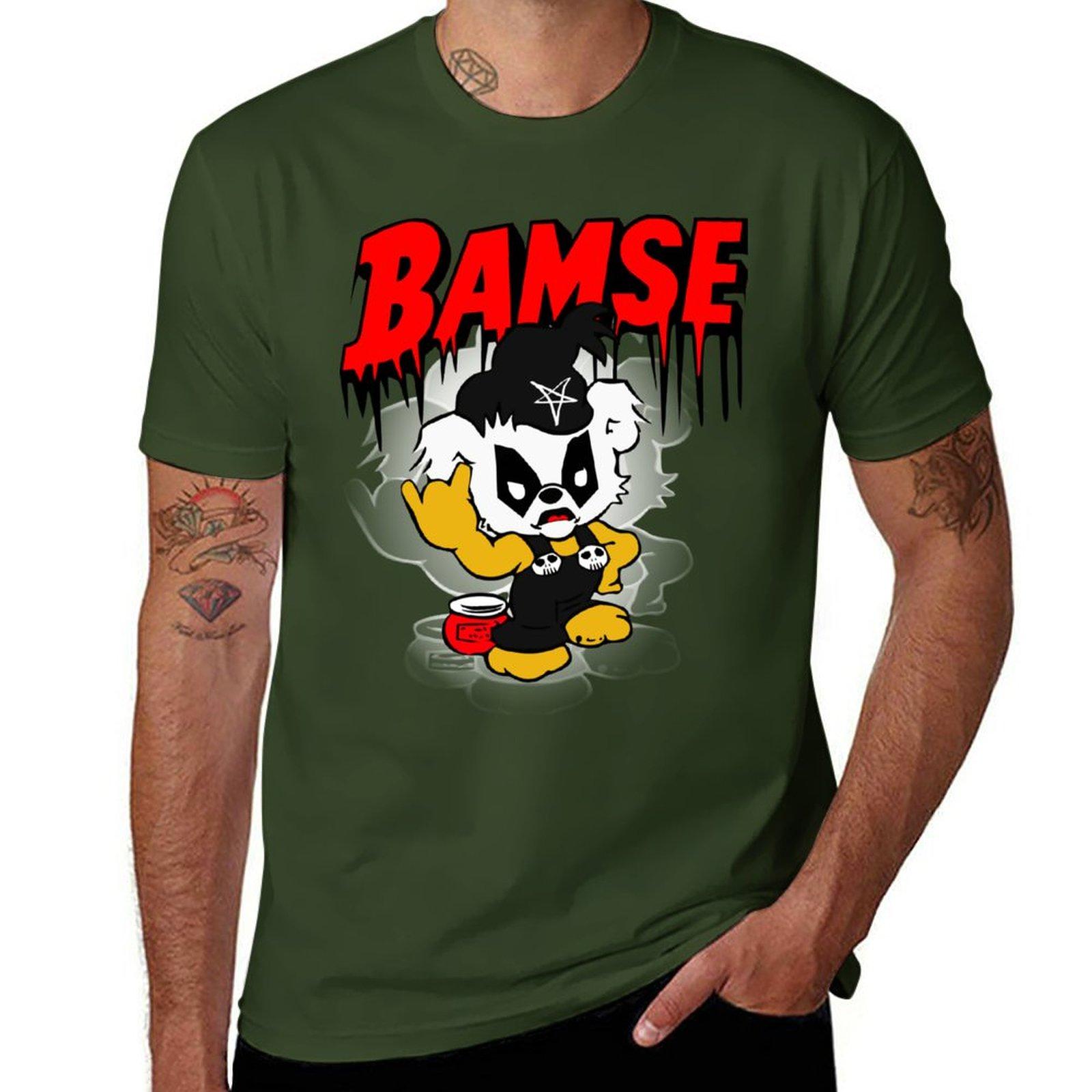 

Нова Чорна Металева Футболка Bamse світшот чорна футболка тренувальні футболки для чоловіків 3XL