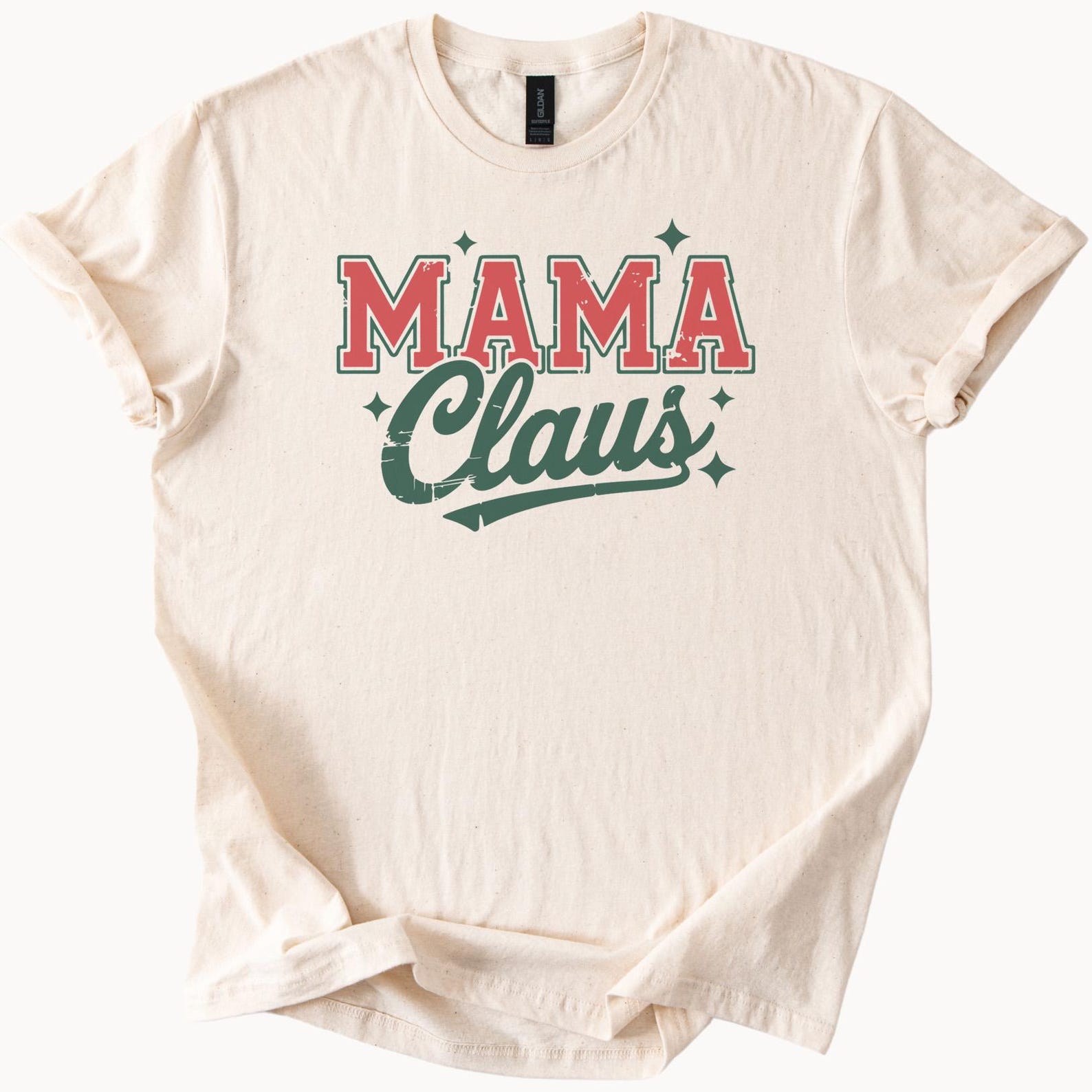Mama Claus Christmas T Shirt Festive Holiday Family Matching Outfit Graphic Tee for Men 100