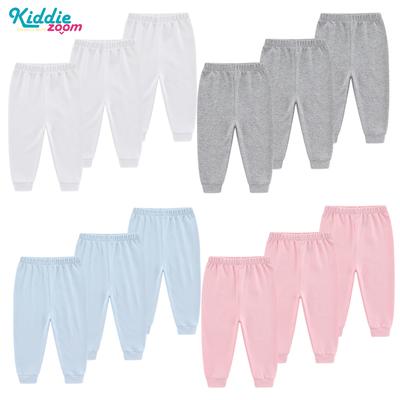 Pantaloni Unisex per Bambino Set da 3 Pezzi Pantaloni in Cotone a Tinta Unita per Bambini e Bambine di Età 0-24 Mesi
