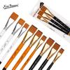 3-Piece Short Handle Nylon Art Brush Set for Watercolor and Acrylic Painting