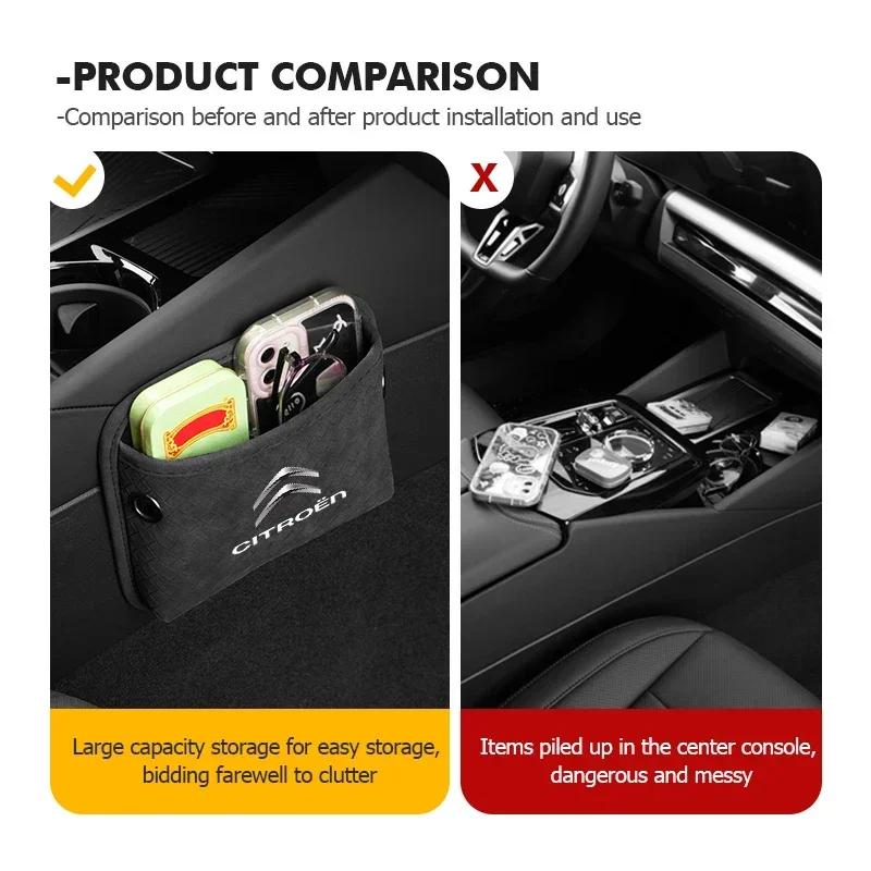 Klebende Auto-Sitzrücken-Seitenwand-Telefon-Geldbörsen-Kartenaufbewahrungstasche Für Citroen C4 C3 C5 C1 C2 C6 C4L DS3 DS4 Berlingo Picasso
