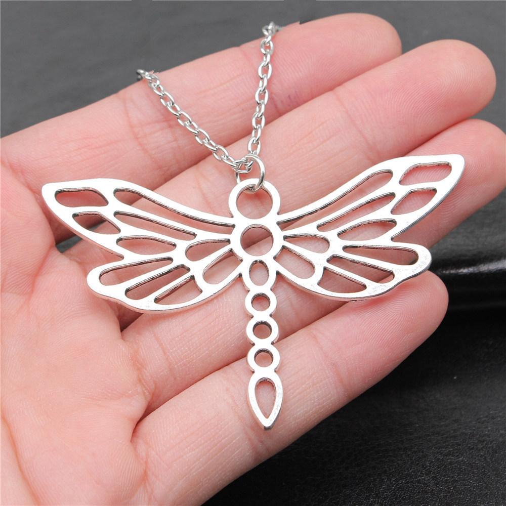 Dragonfly Butterfly Bees Garden Insect Pendant Antique Bronze Metal Boys Collar Necklace Hot Sale