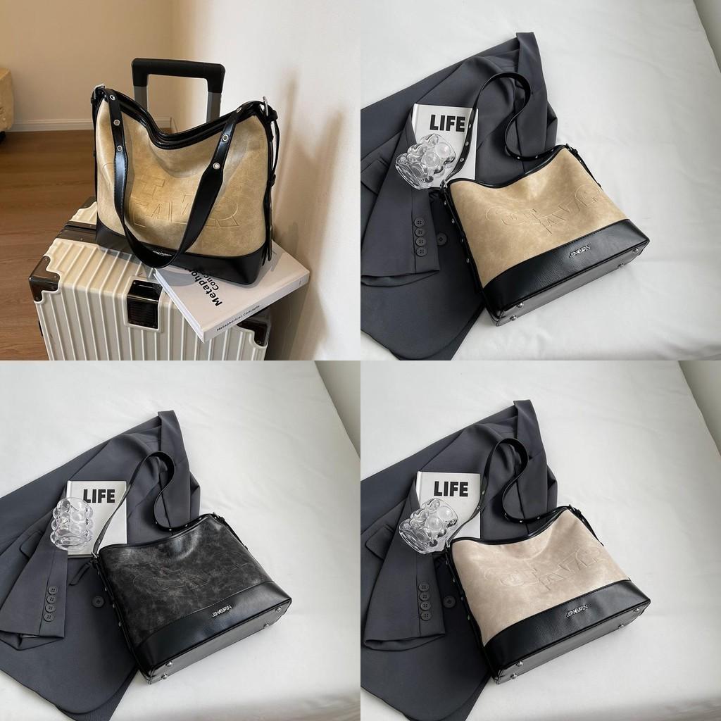 Retro Commuter Large Capacity Shoulder Bag Women's 2023 New Autumn Winter Fashion Bucket Bag Cross-border Trend