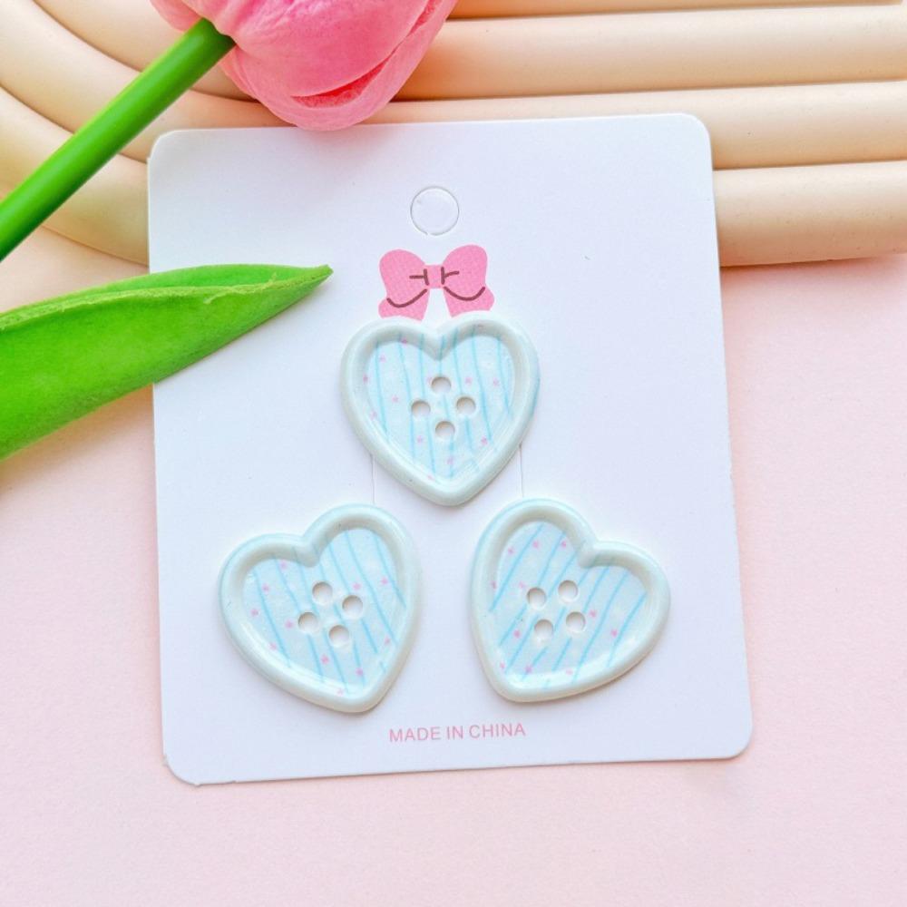 50 PCS New Resin Buttons Vintage Cute Garment Ornaments DIY Plaid Doll Accessory