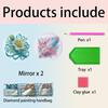 DIY Diamond Art Rhinestones Cosmetic Mirror Diamond Painting Crafts Portable Cosmetic Mirror for Outdoor Travel Hiking Picnic