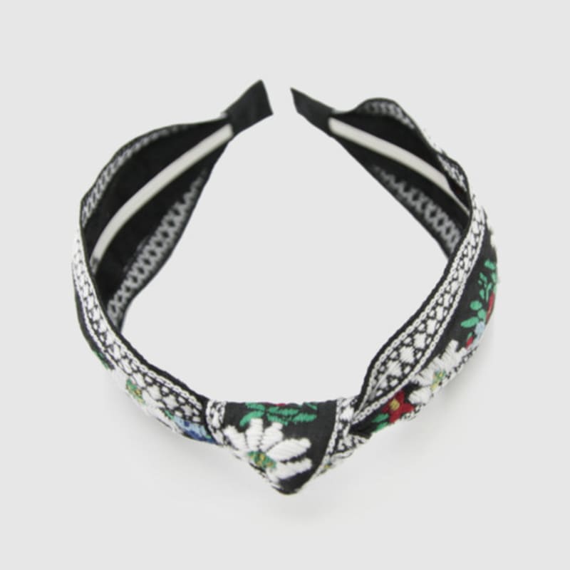 LALA Bohemian Imported Lace Hairband - Dark Green