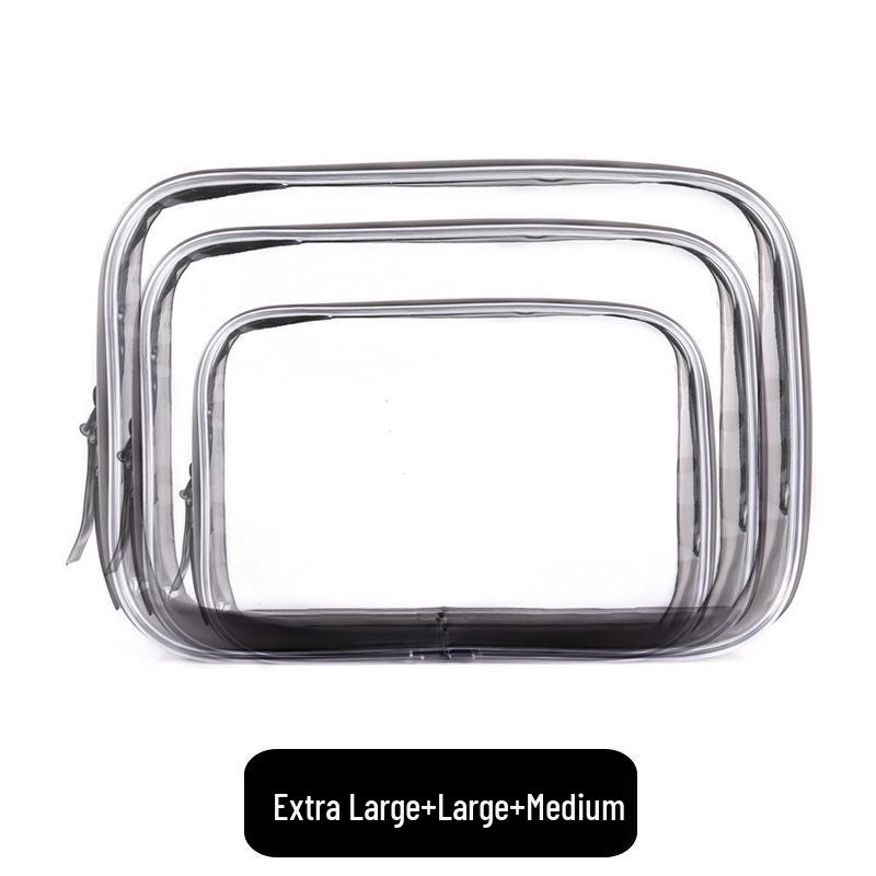 Large Capacity Waterproof Transparent Makeup Bag - Portable Toiletry Organizer for Travel