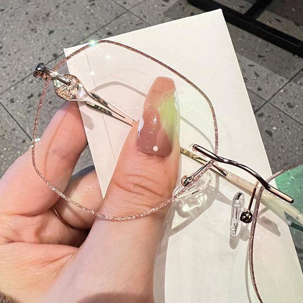 Women Vintage Rhinestone Simple Eye Protection Reading Glasses Anti-Blue Light Ultra Light Glasses