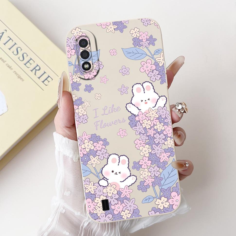 

For Samsung Galaxy A01 Case Fashion Flower Painted Cover Soft TPU Matte Phone Case for Samsung A01 GalaxyA01 SM-A015F TPU Samsung A01