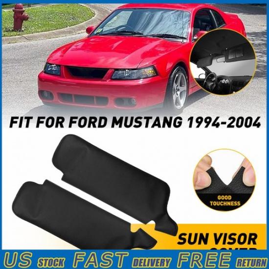 Sun Visor Replacement Cover Driver Passenger For 94-04 Ford Mustang Black Stitch