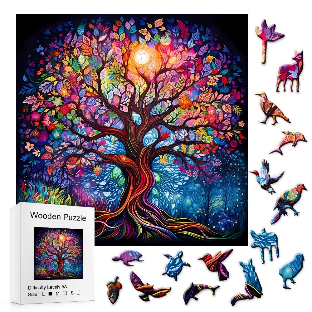 Best-selling The Tree of Life Theme Wooden Jigsaw Puzzles Irregular-shaped Puzzle Piece Educational Toys Suitable for Teens
