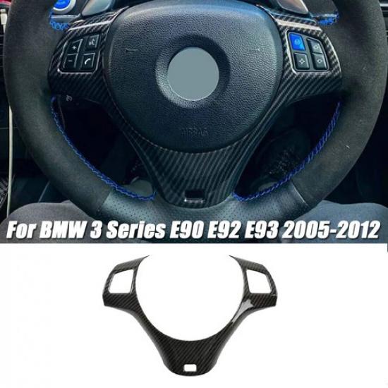 

Steering Wheel Panel Trim Cover Carbon Fiber For 2005-2012 BMW E91 E92 E93 E90